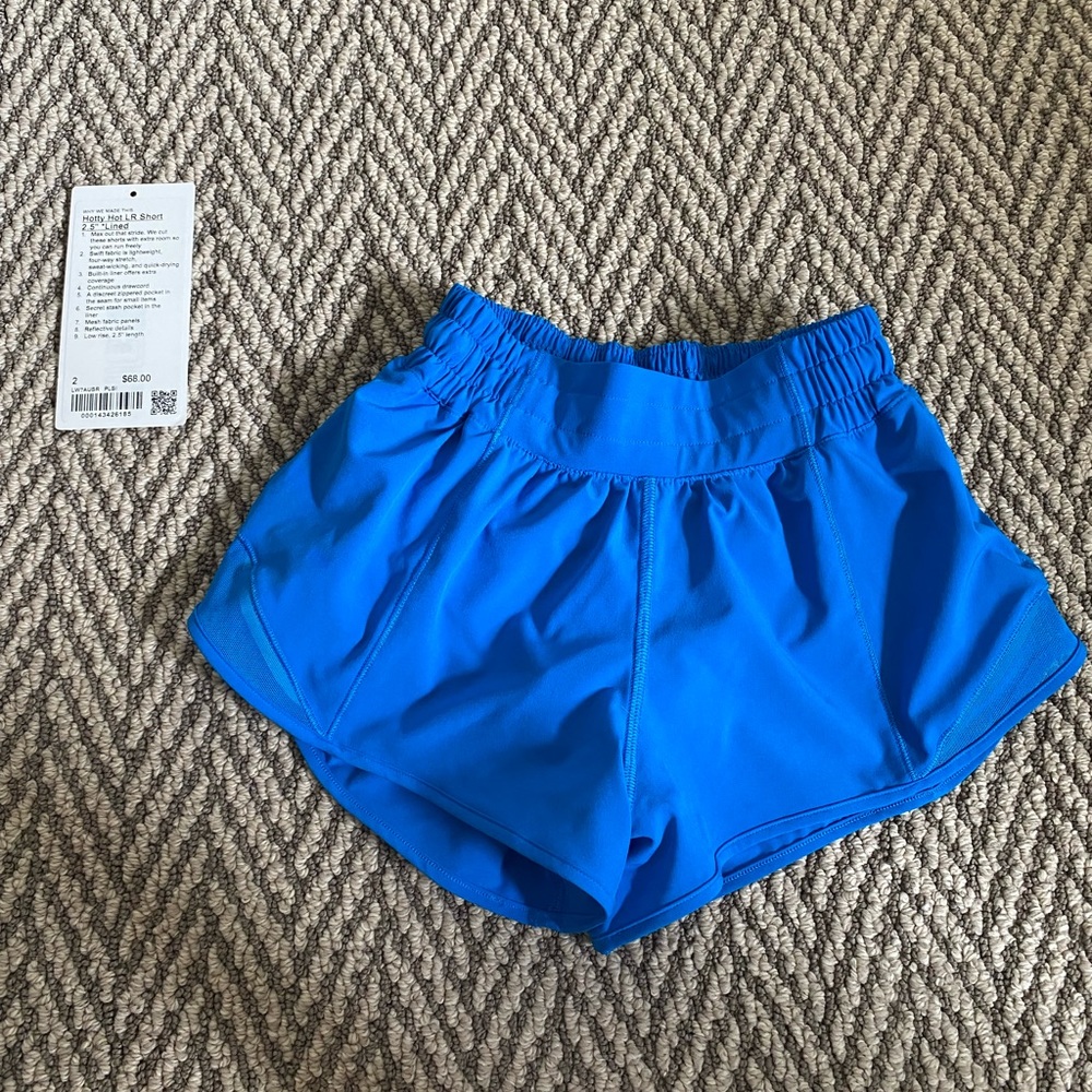 Hotty hot low rise short 2.5 in size 2 poolside blue